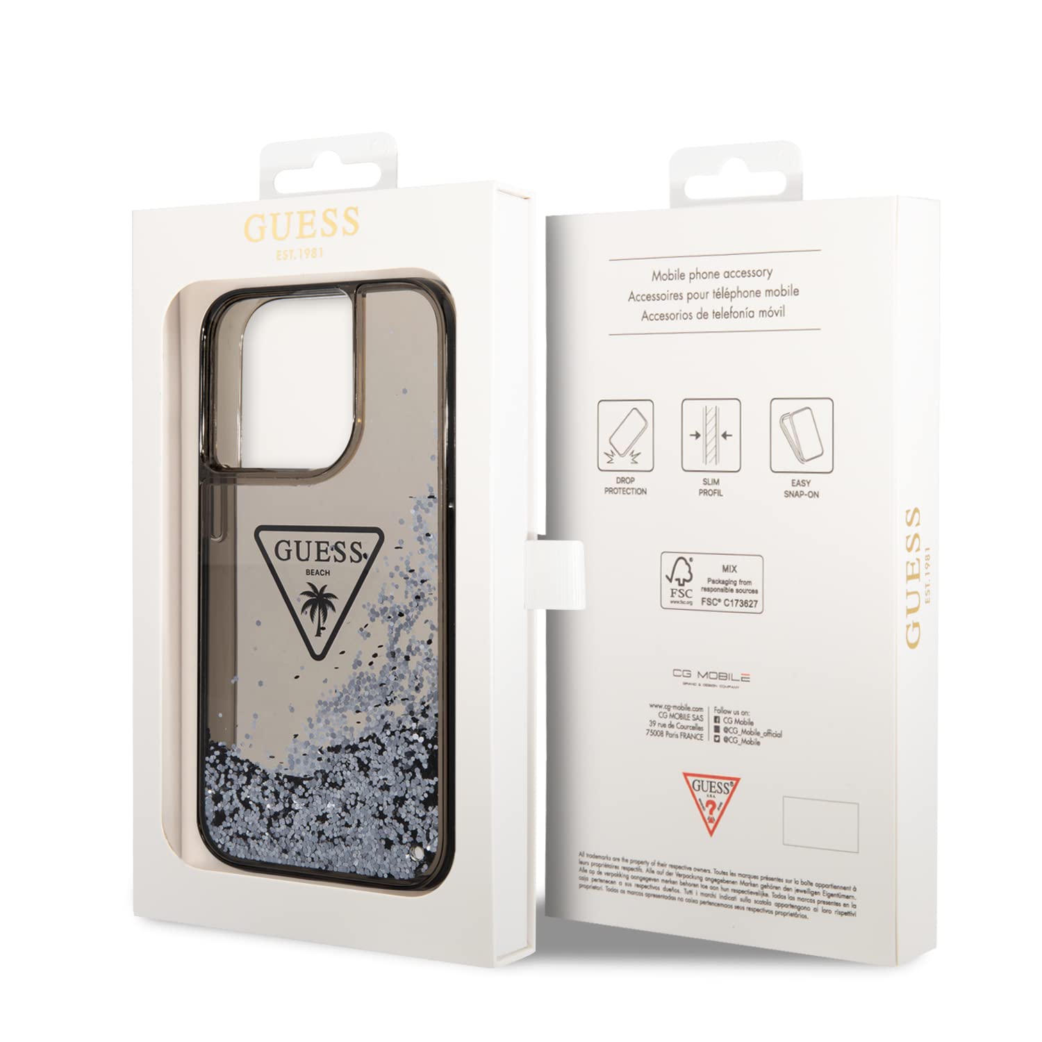 Amazon.co.jp: Guess iPhone 14 Pro用携帯電話ケース ブラック